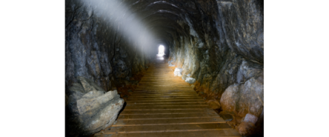 Flashlight in a cave